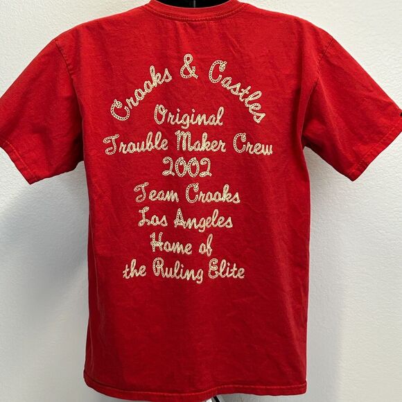 Vintage Crooks and Castles T Shirt Original Crew 2002 Los Angeles Red L Large - Picture 3 of 12
